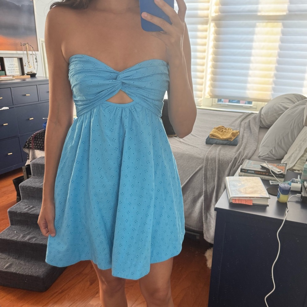 Cotton Candy Sky Blue Mini Dress